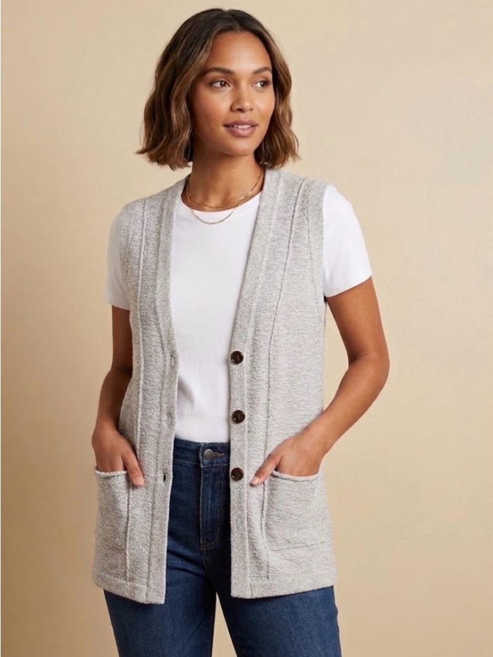 Christopher & Banks Vest Knit